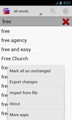 Vvs English Russian Dictionary android App screenshot 2